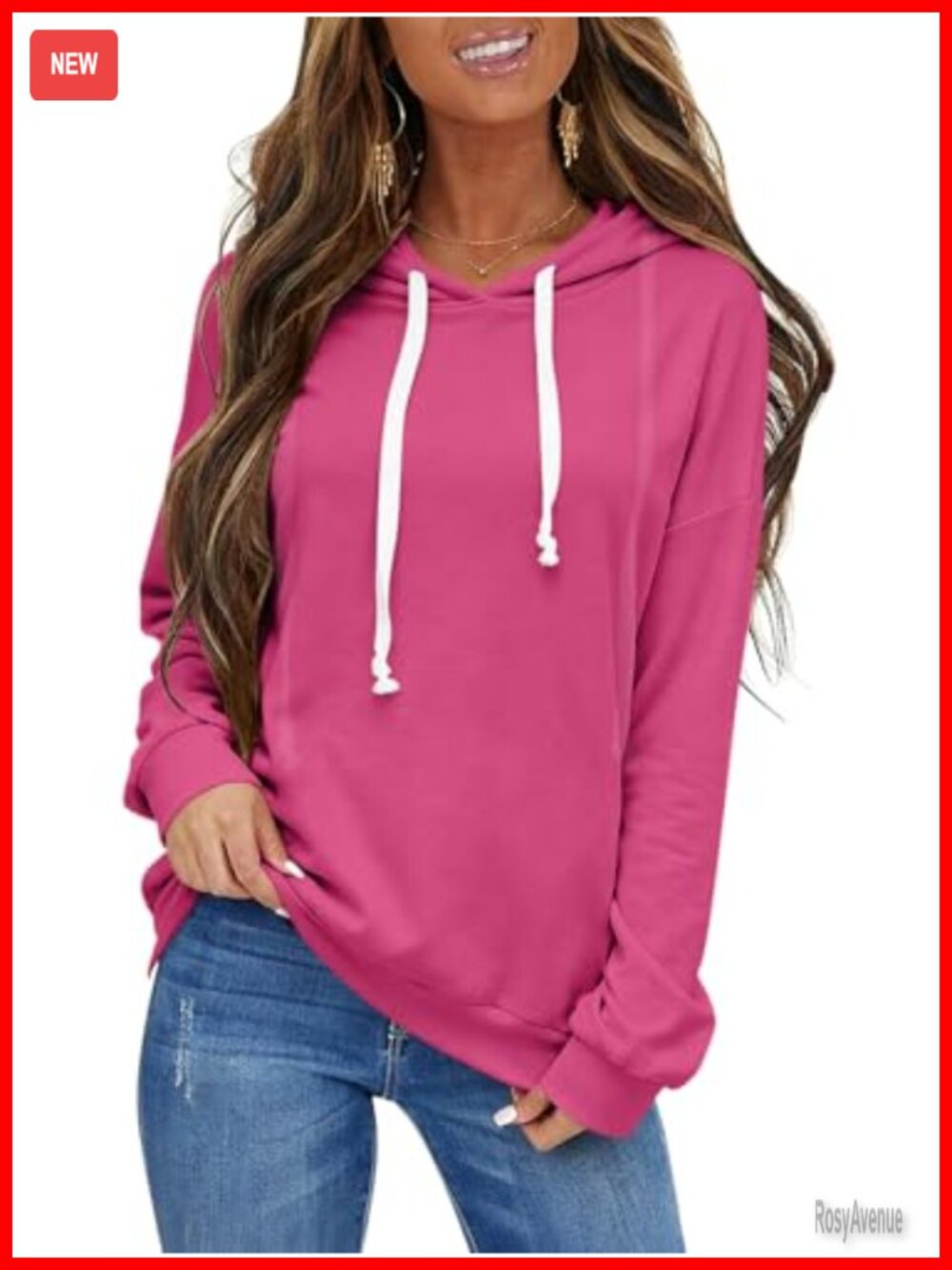 EasyGala Womens Lightweight Hoodie Drawstring Long Sleeve Pullover Sweatshirt
